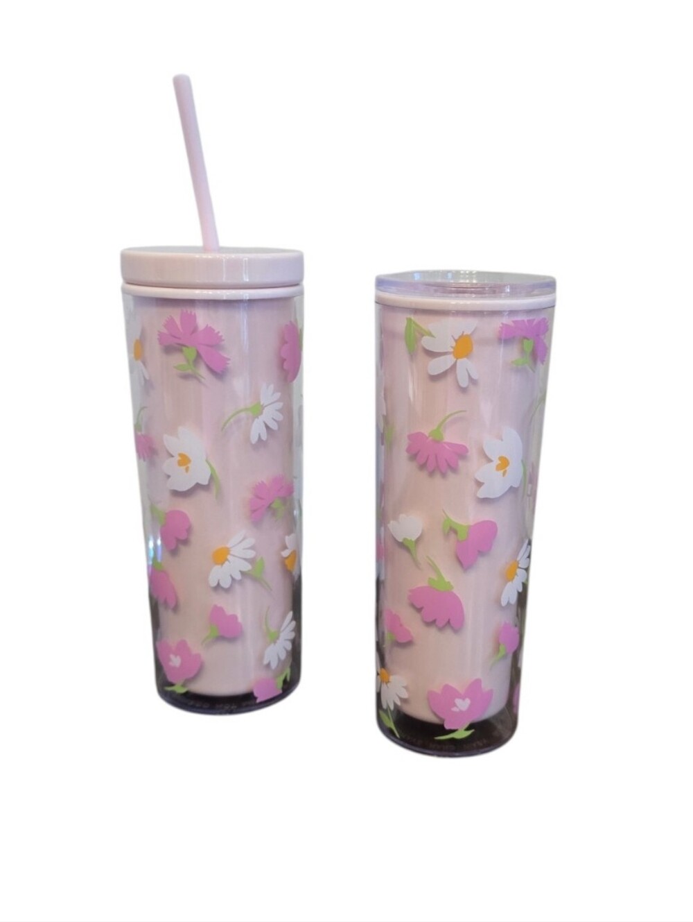 Kate Spade Floral Waltz Pink Hot Cold Tumblers Set Of 2 - Picture 8 of 8